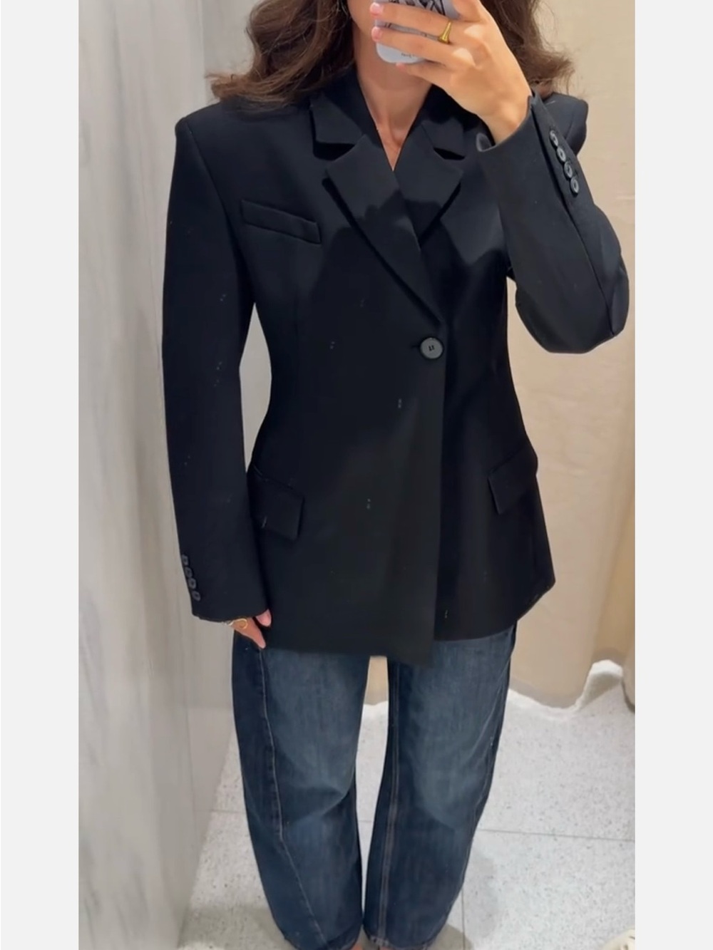 ZARA ZW COLLECTION FITTED BUTTON BLAZER SIZE M - Picture 10 of 14